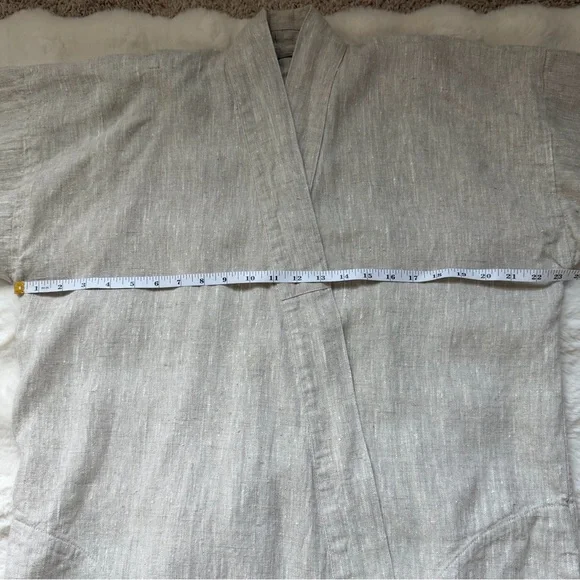 SEПSEI Heavy Linen Oversized Cabincore Rustic Maxi Kimono/Robe-Made in Italy